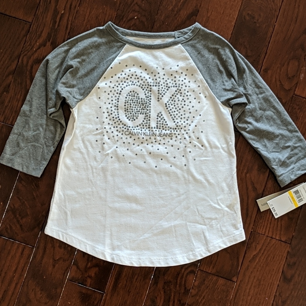 Calvin Klein girls 3/4 sleeve shirt
